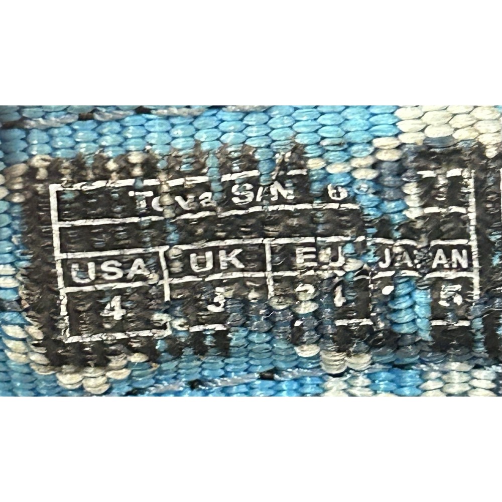 Teva Kids Blue Tribal Print Sport Hiking Sandals Hook Loop Outdoor Shoes Sz 4 - Picture 7 of 8